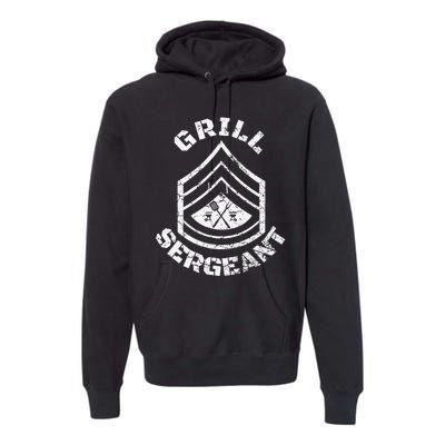 GRILL SERGEANT Funny Grilling BBQ Dad Father's Day Gift Premium Hoodie