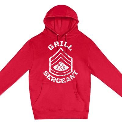 GRILL SERGEANT Funny Grilling BBQ Dad Father's Day Gift Premium Pullover Hoodie