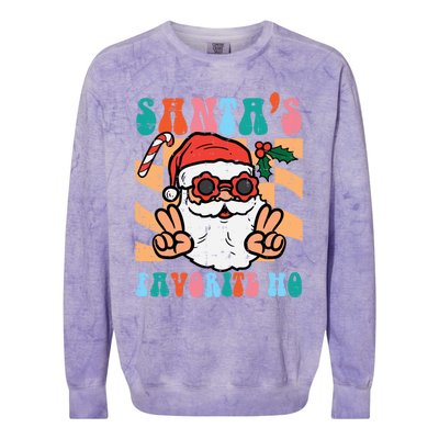 Groovy Santas Favorite Ho Retro Naughty Christmas Xmas Great Gift Colorblast Crewneck Sweatshirt