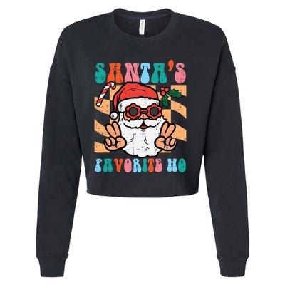 Groovy Santas Favorite Ho Retro Naughty Christmas Xmas Great Gift Cropped Pullover Crew