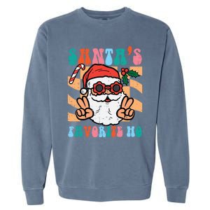 Groovy Santas Favorite Ho Retro Naughty Christmas Xmas Great Gift Garment-Dyed Sweatshirt