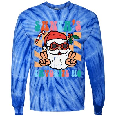 Groovy Santas Favorite Ho Retro Naughty Christmas Xmas Great Gift Tie-Dye Long Sleeve Shirt