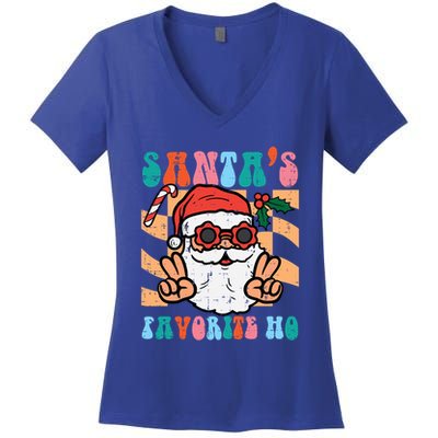 Groovy Santas Favorite Ho Retro Naughty Christmas Xmas Great Gift Women's V-Neck T-Shirt