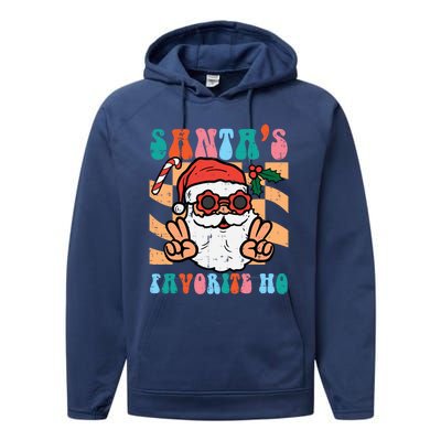 Groovy Santas Favorite Ho Retro Naughty Christmas Xmas Great Gift Performance Fleece Hoodie