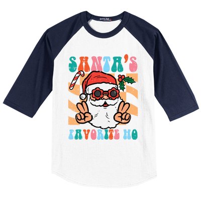 Groovy Santas Favorite Ho Retro Naughty Christmas Xmas Great Gift Baseball Sleeve Shirt