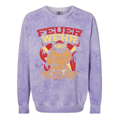 Ger Strong Fire Fighter Cool Gift Colorblast Crewneck Sweatshirt