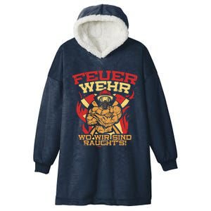 Ger Strong Fire Fighter Cool Gift Hooded Wearable Blanket