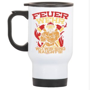 Ger Strong Fire Fighter Cool Gift Stainless Steel Travel Mug