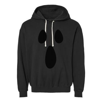 Ghost Silly Face Spooky Halloween Ghoul Face Easy Costume Garment-Dyed Fleece Hoodie