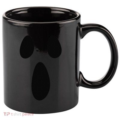 Ghost Silly Face Spooky Halloween Ghoul Face Easy Costume 11oz C Handle Ceramic Mug