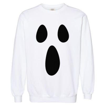 Ghost Silly Face Spooky Halloween Ghoul Face Easy Costume Garment-Dyed Sweatshirt