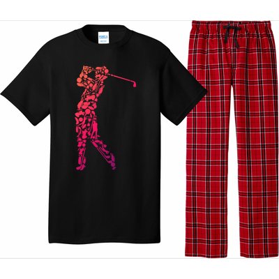 Golfer Silhouette Filled With Golf Things Meaningful Gift Pajama Set