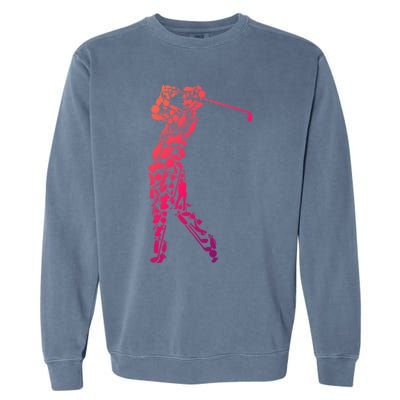 Golfer Silhouette Filled With Golf Things Meaningful Gift Garment-Dyed Sweatshirt