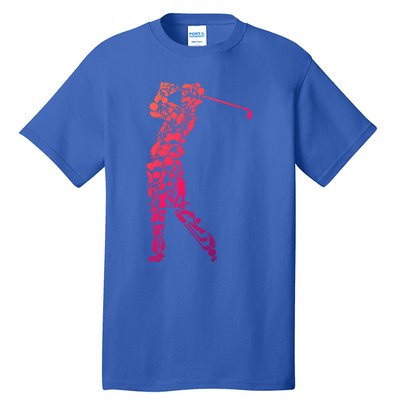 Golfer Silhouette Filled With Golf Things Meaningful Gift Tall T-Shirt