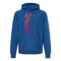 Golfer Silhouette Filled With Golf Things Meaningful Gift Premium Hoodie