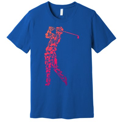 Golfer Silhouette Filled With Golf Things Meaningful Gift Premium T-Shirt