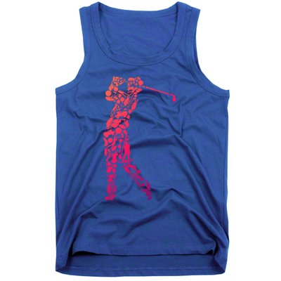 Golfer Silhouette Filled With Golf Things Meaningful Gift Tank Top