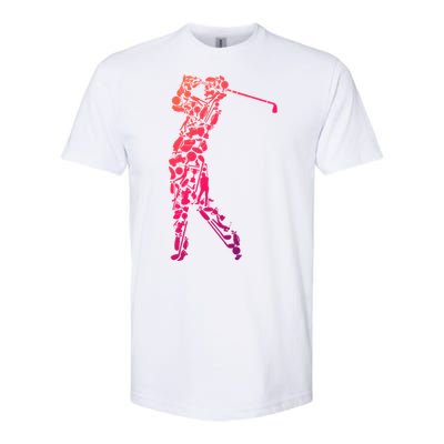 Golfer Silhouette Filled With Golf Things Meaningful Gift Softstyle CVC T-Shirt