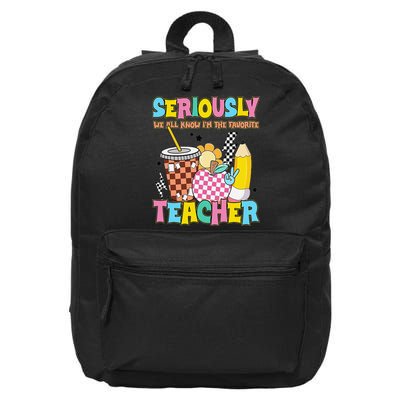Groovy School Funny For Teacher Seriously We All Know 16 in Basic Backpack