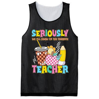 Groovy School Funny For Teacher Seriously We All Know Mesh Reversible Basketball Jersey Tank