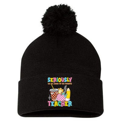 Groovy School Funny For Teacher Seriously We All Know Pom Pom 12in Knit Beanie