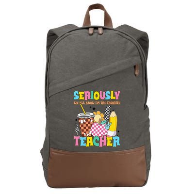 Groovy School Funny For Teacher Seriously We All Know Cotton Canvas Backpack