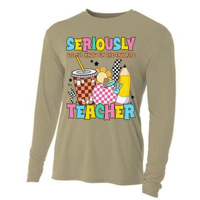 Groovy School Funny For Teacher Seriously We All Know Cooling Performance Long Sleeve Crew