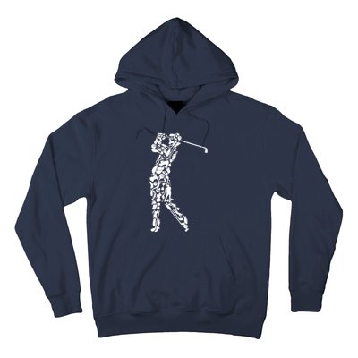 Golfer silhouette filled with golf things Hoodie