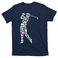 Golfer silhouette filled with golf things T-Shirt