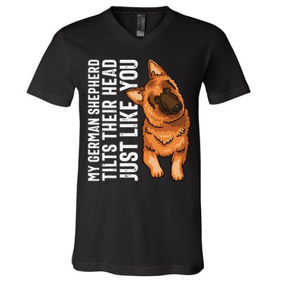 German Shepherd Funny German Shepherd Tee Dog Lover V-Neck T-Shirt