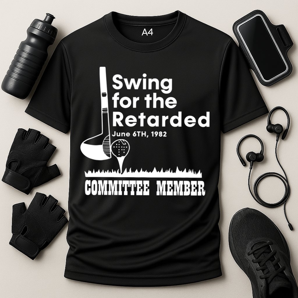 Golf Swing For The Retarded June 6th 1982 Committee Member Cooling Performance Crew T-Shirt