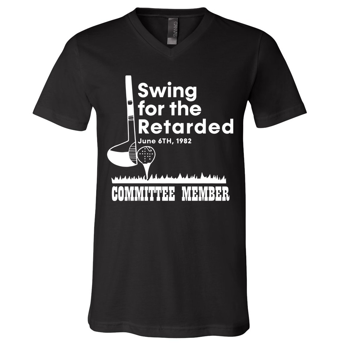 Golf Swing For The Retarded June 6th 1982 Committee Member V-Neck T-Shirt