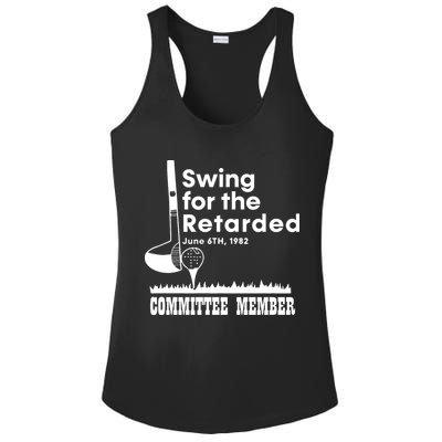 Golf Swing For The Retarded June 6th 1982 Committee Member Ladies PosiCharge Competitor Racerback Tank