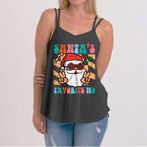 Groovy Santas Favorite Ho Retro Naughty Christmas Xmas Wo Women's Strappy Tank