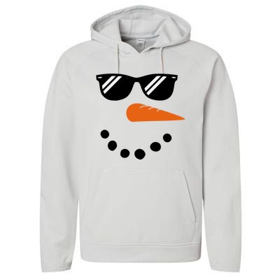 Gangster Snowman Face Performance Fleece Hoodie