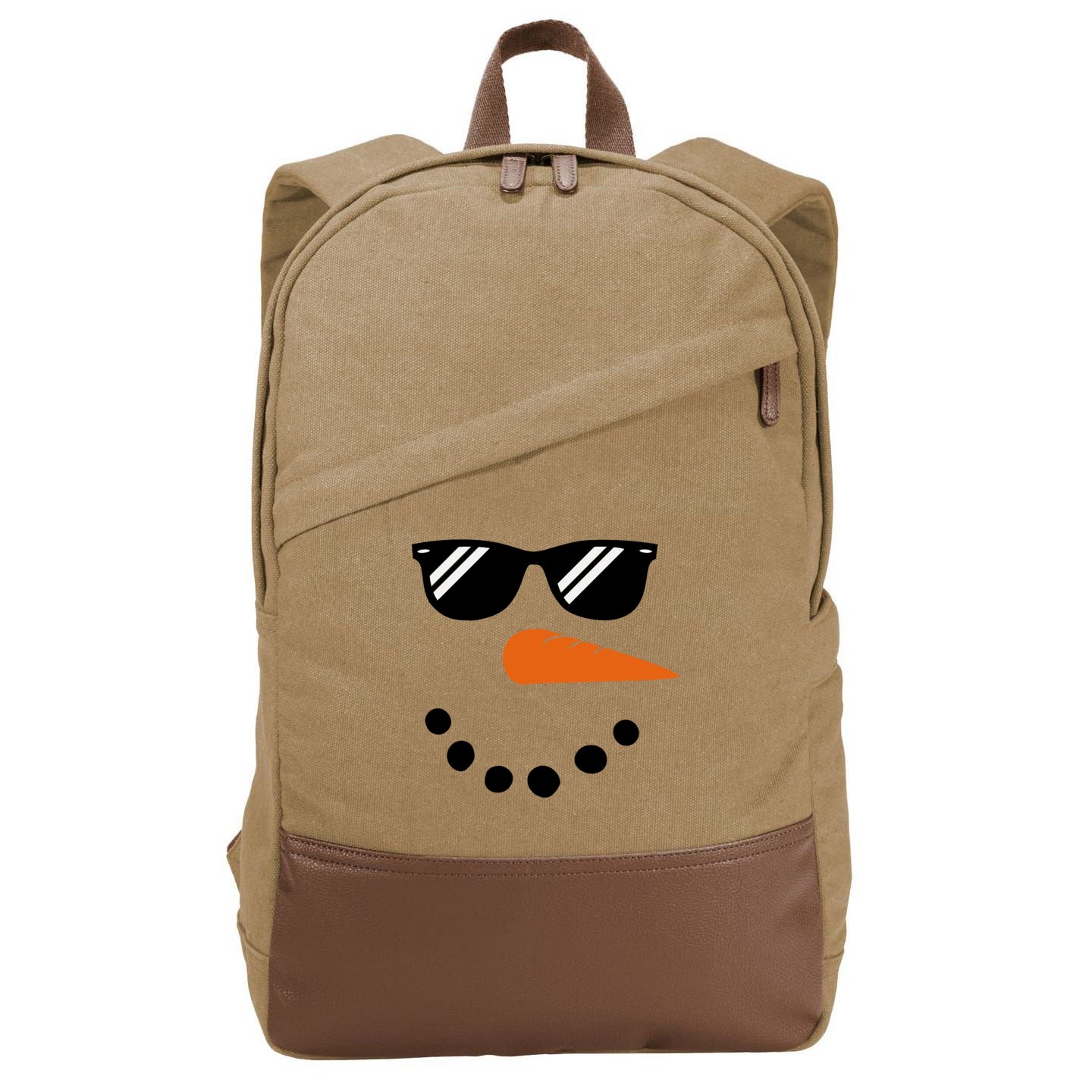 Gangster Snowman Face Cotton Canvas Backpack