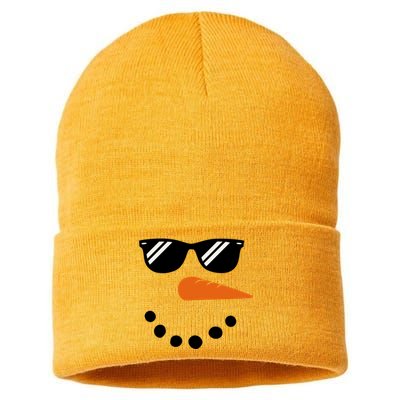 Gangster Snowman Face Sustainable Knit Beanie