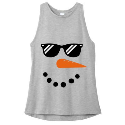 Gangster Snowman Face Ladies PosiCharge Tri-Blend Wicking Tank