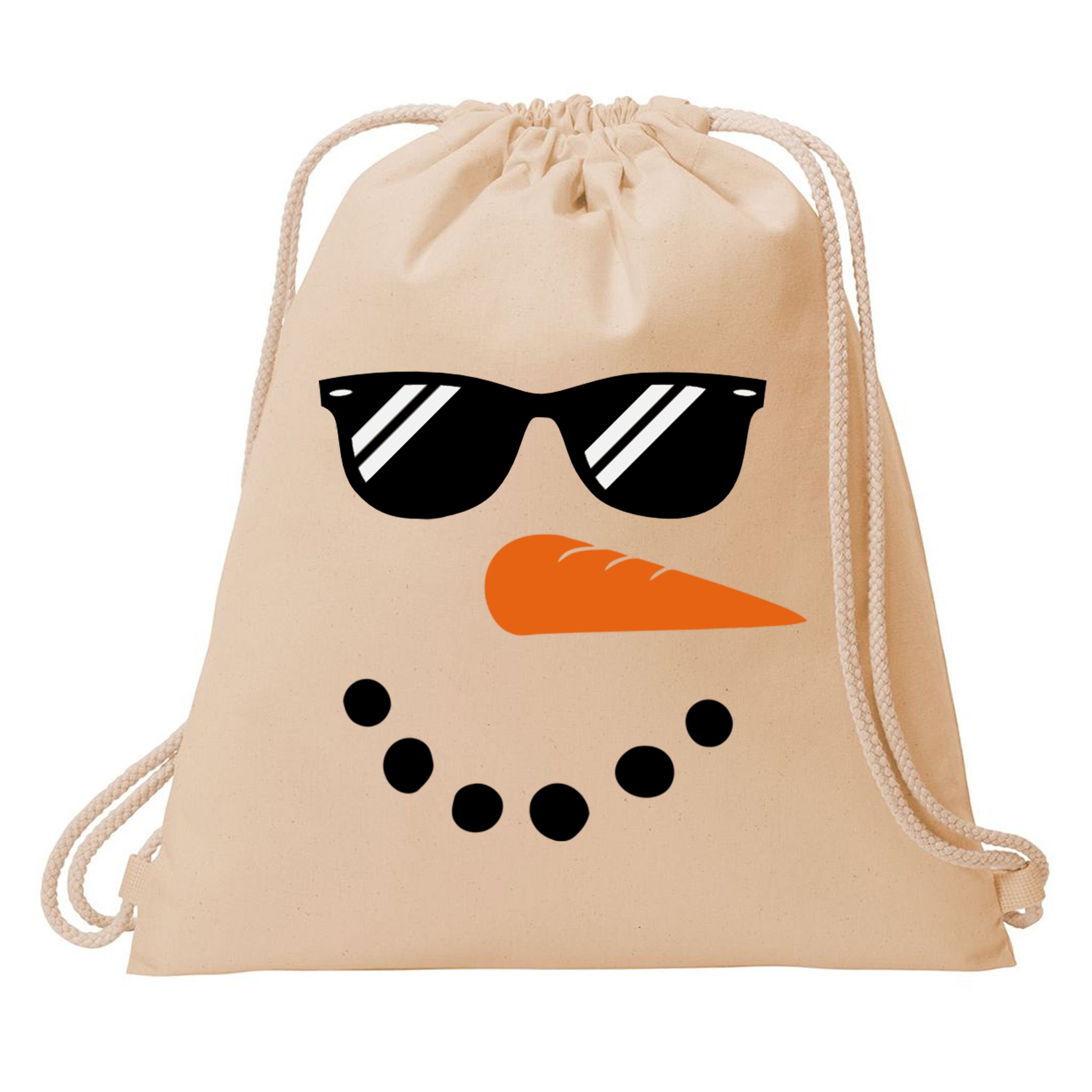 Gangster Snowman Face Drawstring Bag