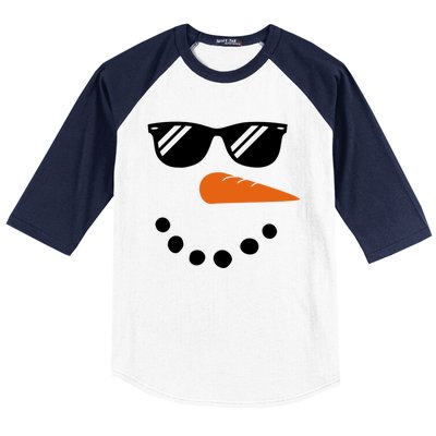 Gangster Snowman Face Baseball Sleeve Shirt