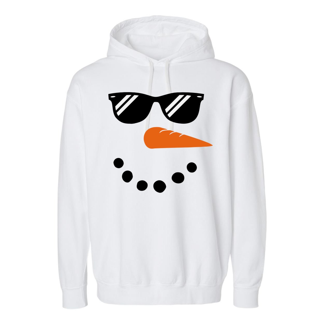 Gangster Snowman Face Garment-Dyed Fleece Hoodie