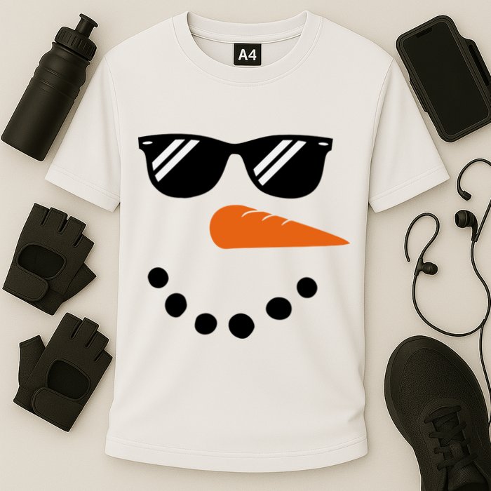 Gangster Snowman Face Cooling Performance Crew T-Shirt