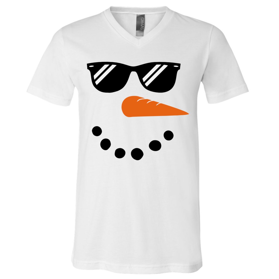 Gangster Snowman Face V-Neck T-Shirt