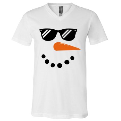 Gangster Snowman Face V-Neck T-Shirt