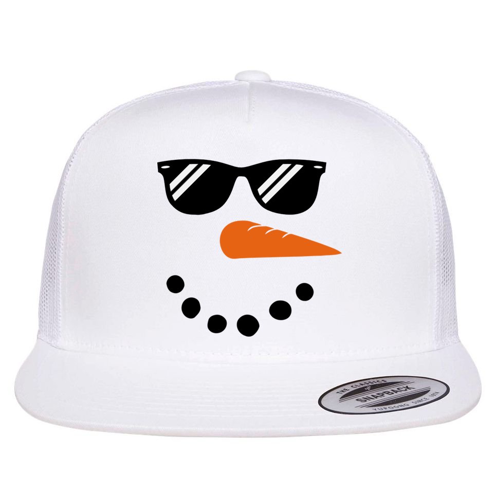 Gangster Snowman Face Flat Bill Trucker Hat