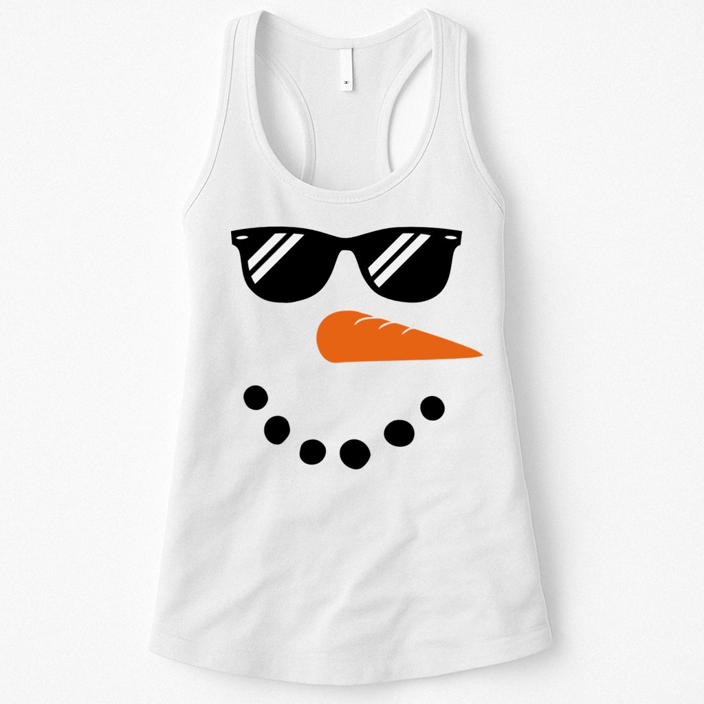Gangster Snowman Face Womens Tank Top