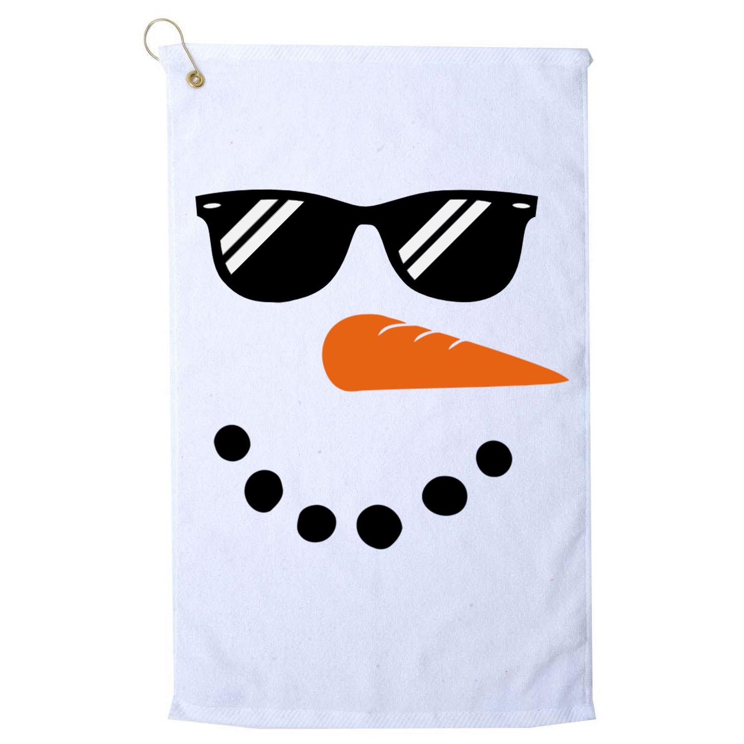 Gangster Snowman Face Golf Towel