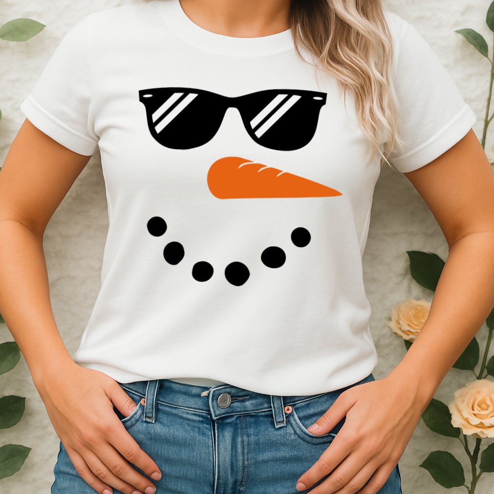 Gangster Snowman Face Womens T-Shirt