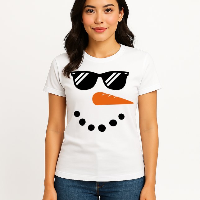 Gangster Snowman Face Womens T-Shirt