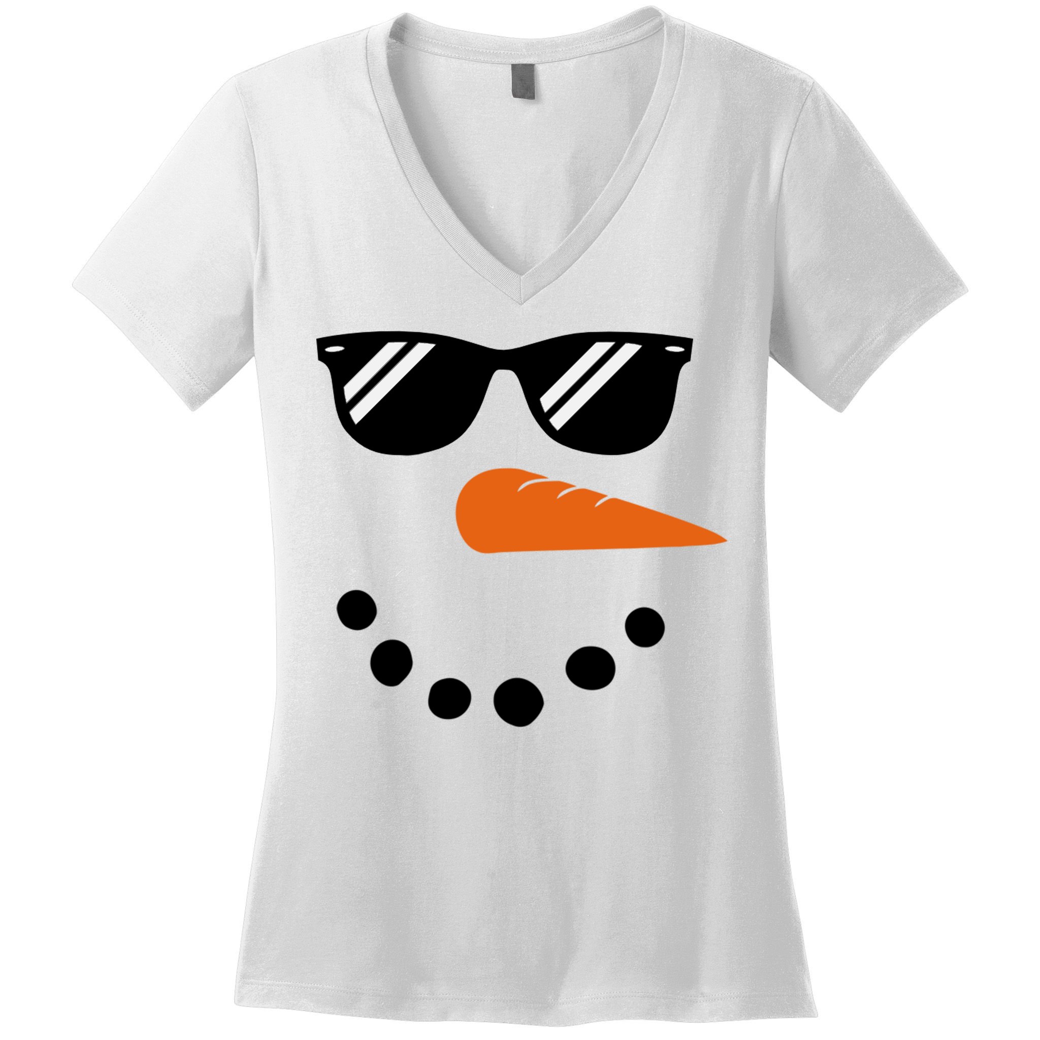 Gangster Snowman Face Women's V-Neck T-Shirt